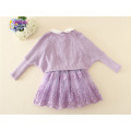 Primavera Crianças Meninas De Malha Camisola Vestidos Baby girl tulle lace TUTU Inverno princesa jumper pullover